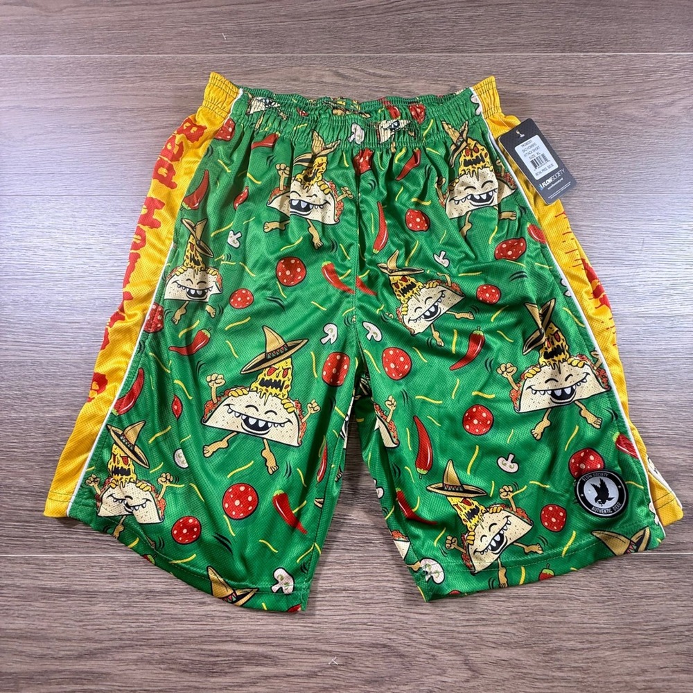 Flow Society Bad Hombre Flow Boys Lacrosse Shorts NEW XL Green Mesh Sporty